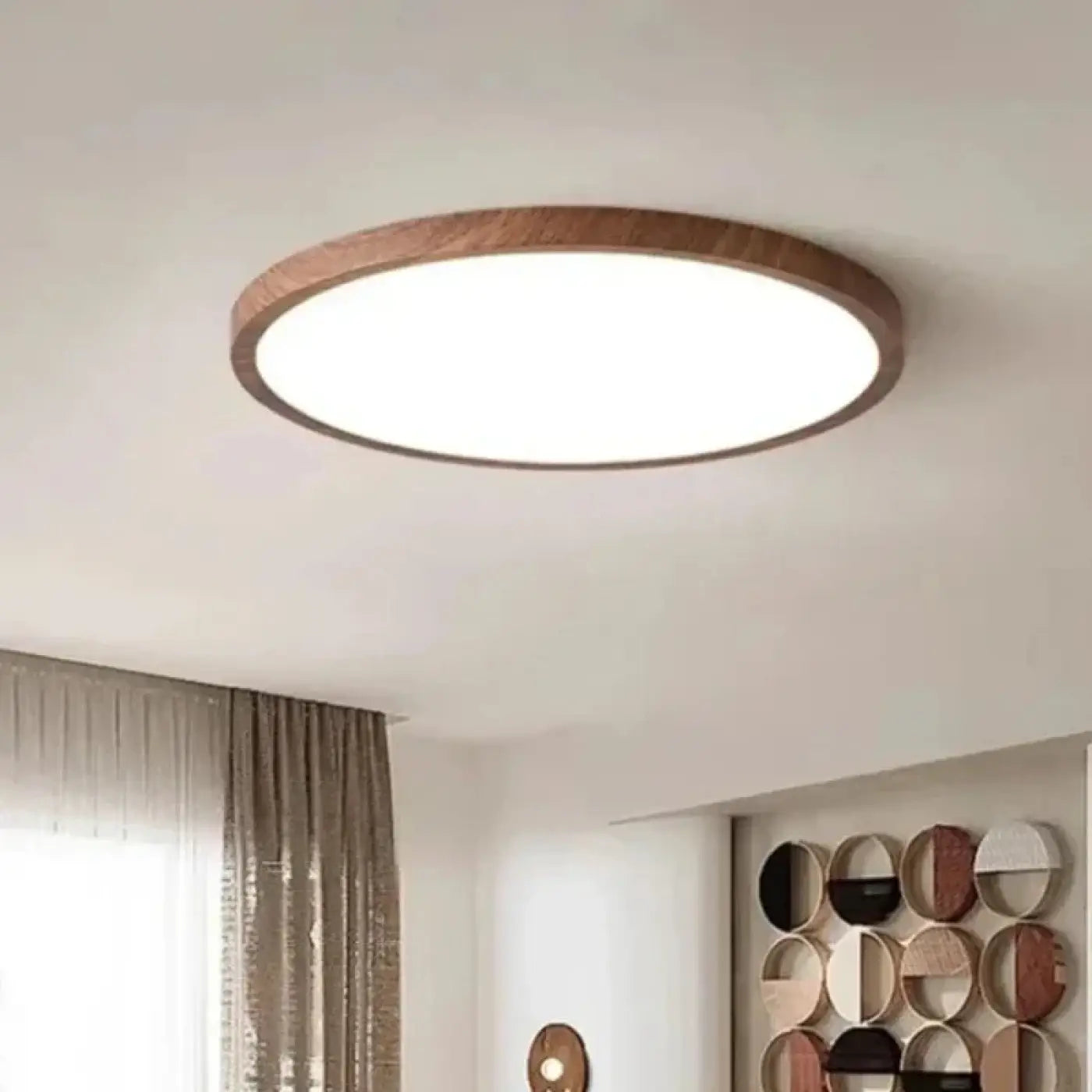 Plafonnier LED Moderne Circulaire Bois