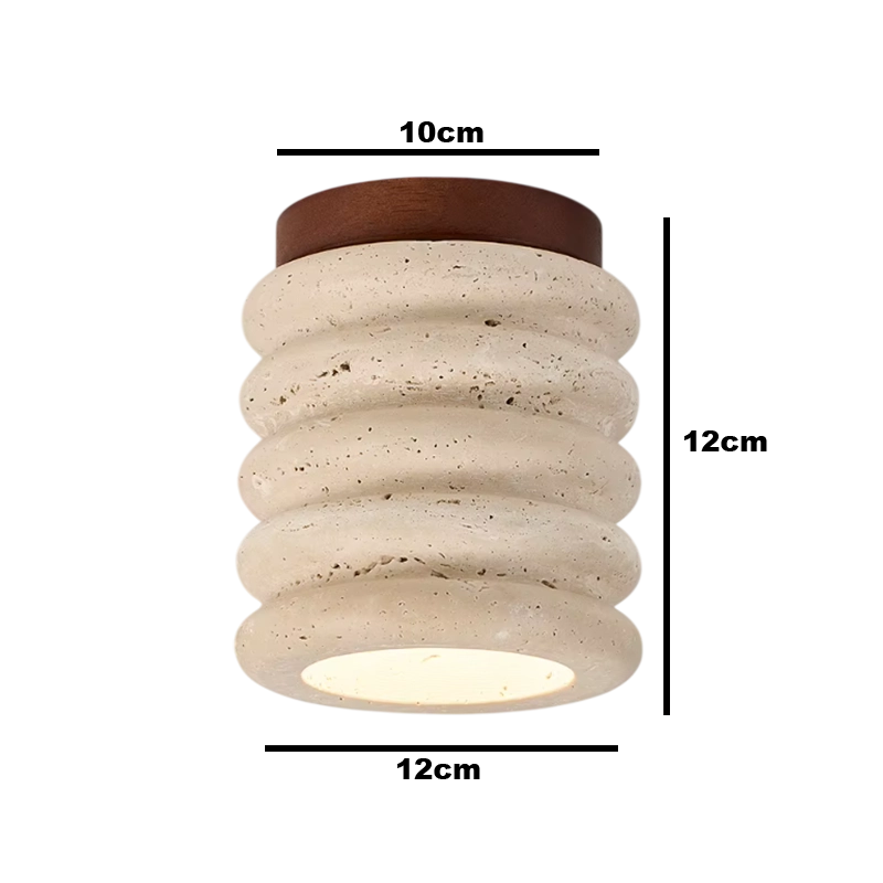 Plafonnier Moderne Style Japonais en Bois et Travertin