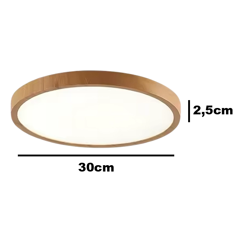 Plafonnier LED Moderne Circulaire Bois