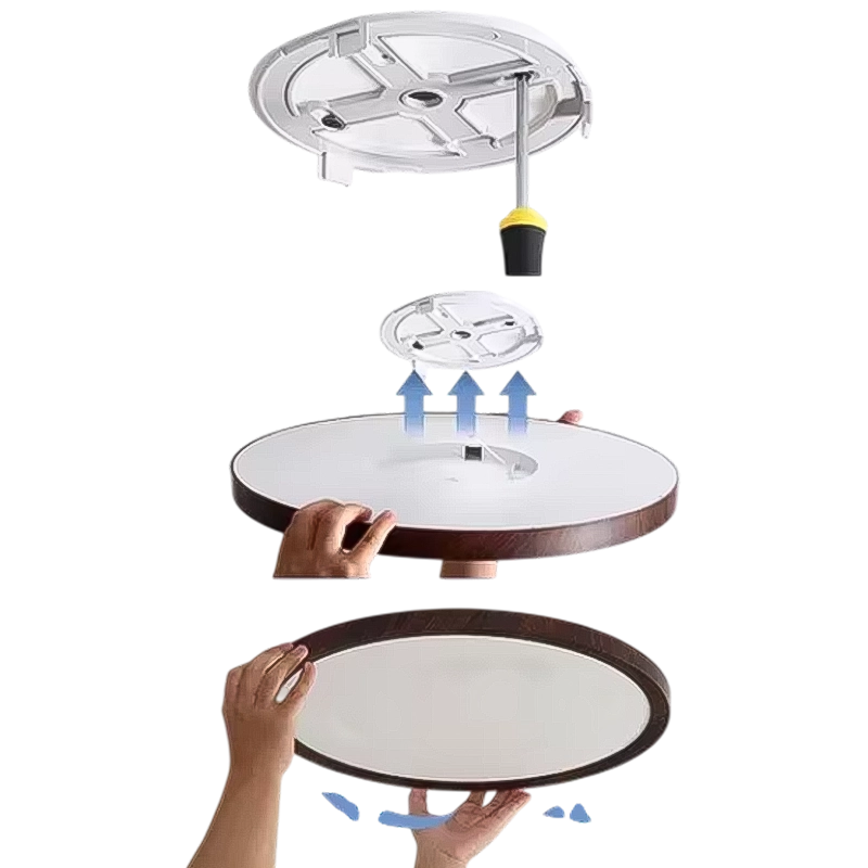 Plafonnier LED Moderne Circulaire Bois