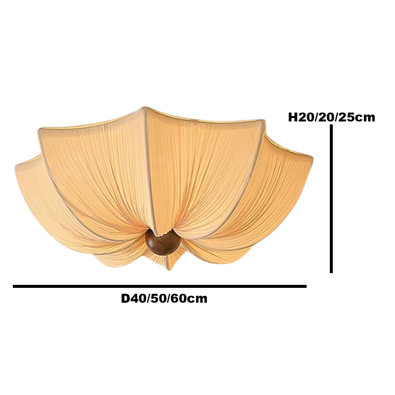 Plafonnier Tissu Design Japonais Beige