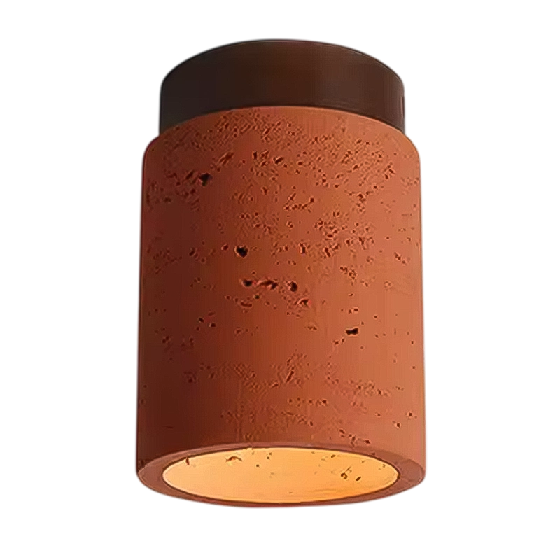 Plafonnier terre cuite led orange