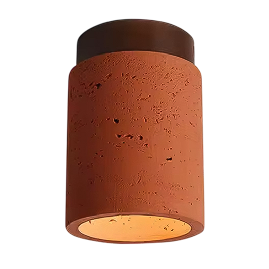 Plafonnier terre cuite led orange