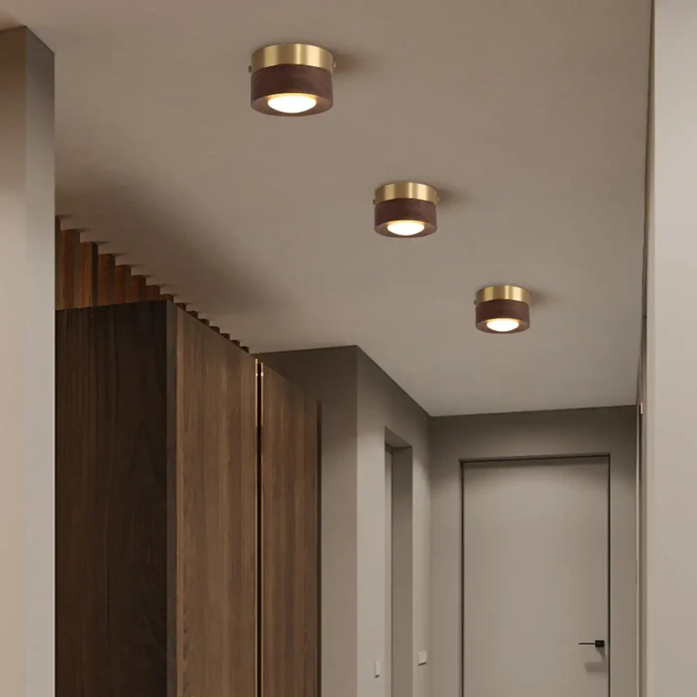 3 plafonniers accrocher au plafond en bois 