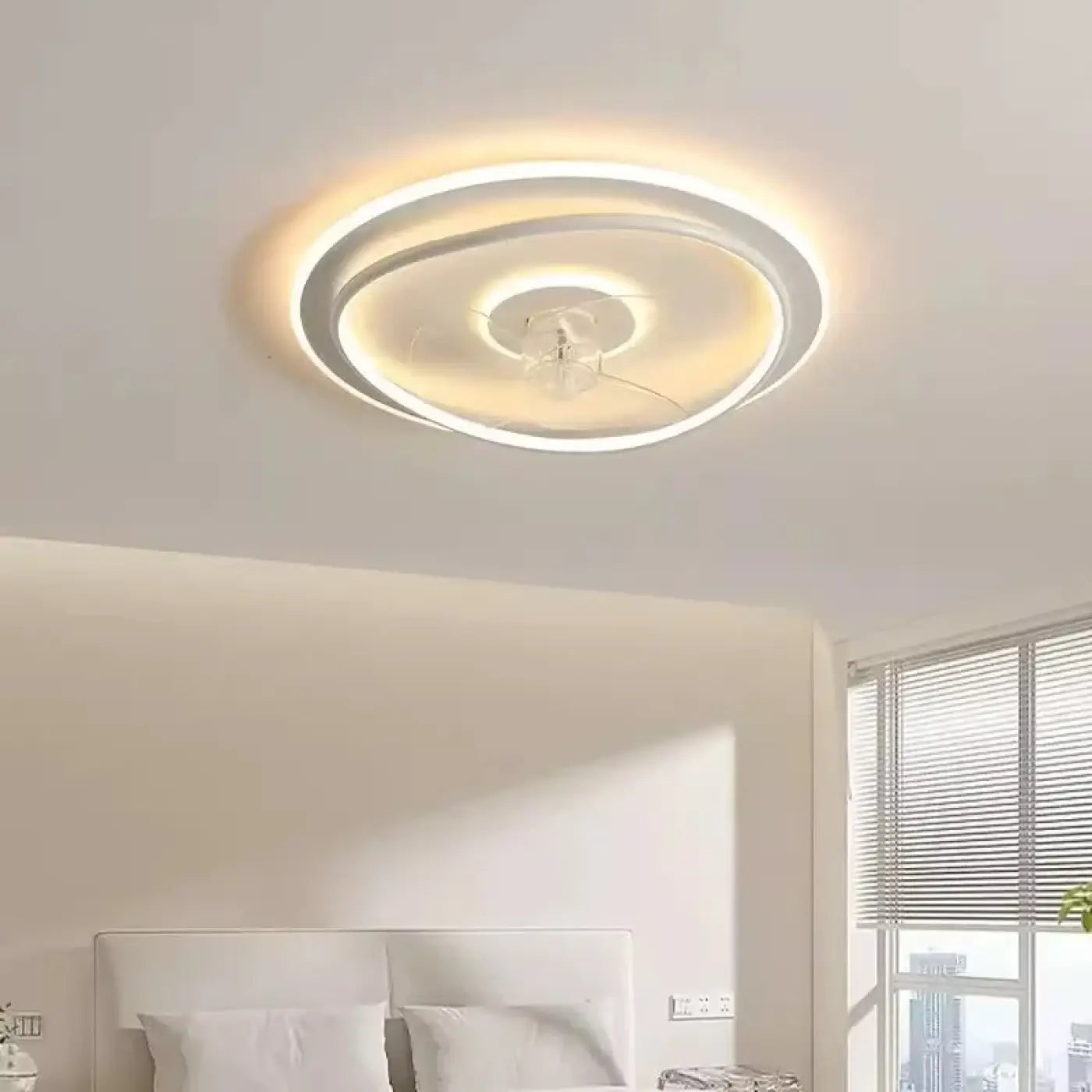Plafonnier Ventilateur Led Moderne Noir Et Blanc
