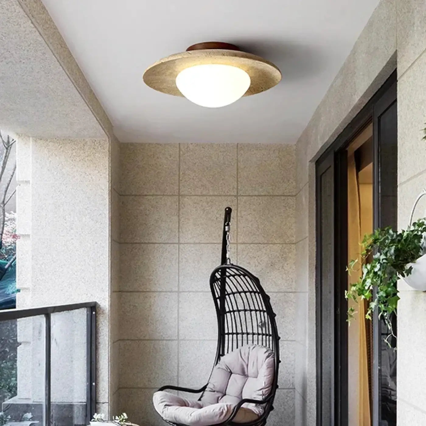 Plafonnier Moderne Style Japonais En Pierre