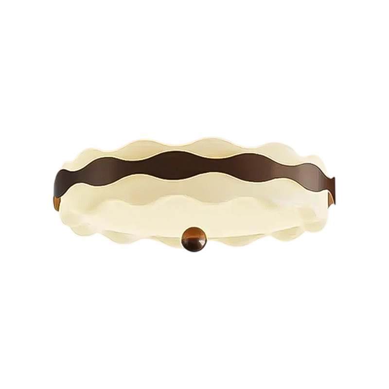 Plafonnier LED Moderne Rond en Dentelle Blanc