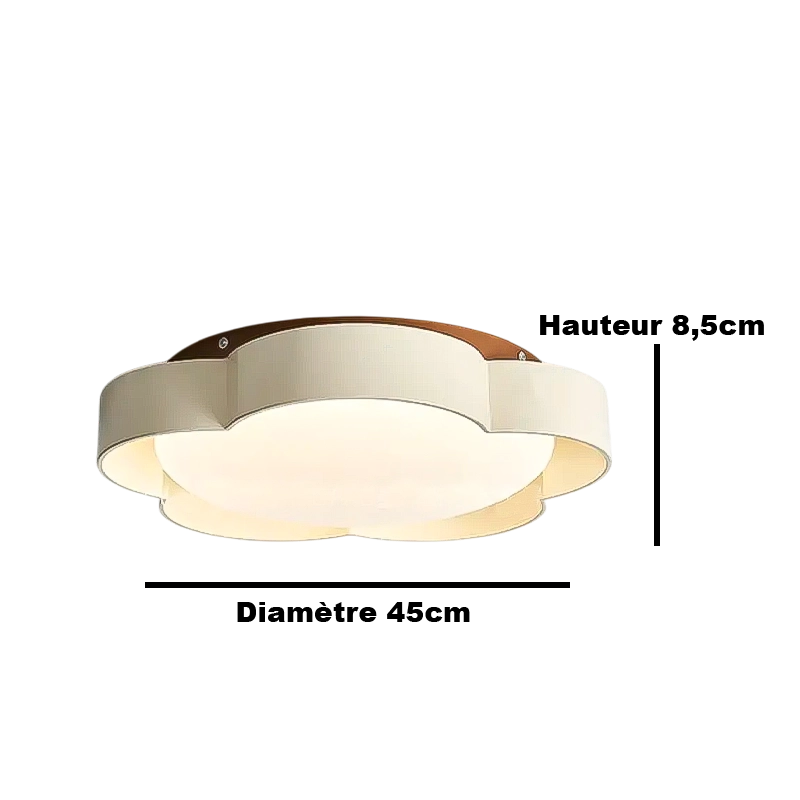 Plafonnier Led Moderne Fleur Marron Et Blanc