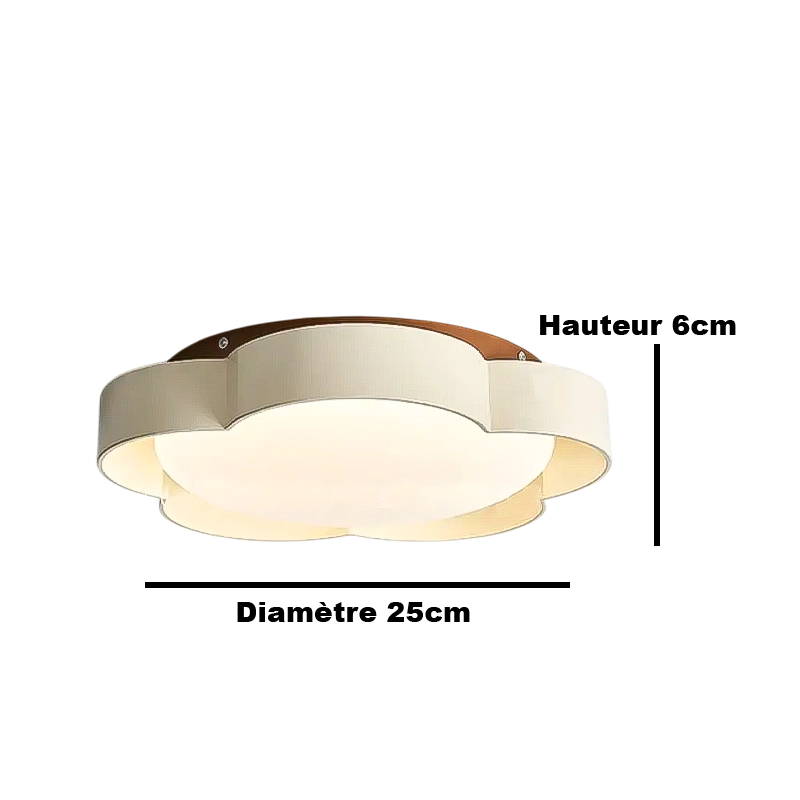 Plafonnier Led Moderne Fleur Marron Et Blanc