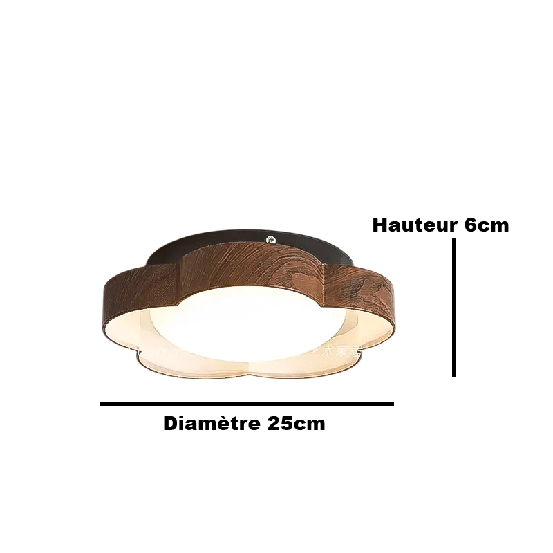 Plafonnier Led Moderne Fleur Marron Et Blanc