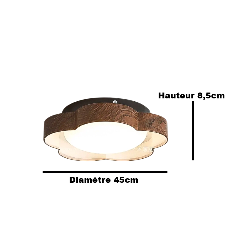Plafonnier Led Moderne Fleur Marron Et Blanc
