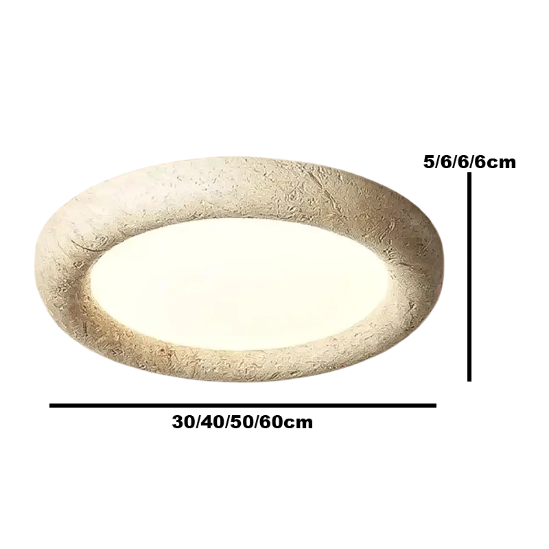Plafonnier Led Rond Moderne en Travertin Blanc