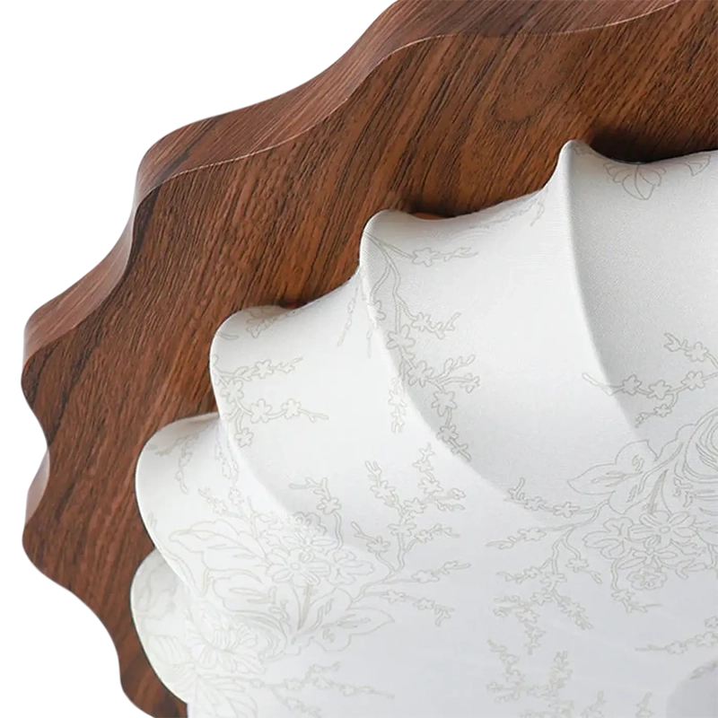 Plafonnier Led Tissu Japonais en Bois