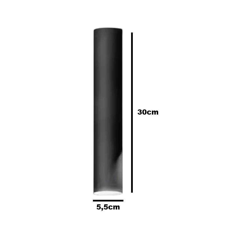 Plafonnier Led Tube Moderne Aluminium Noir