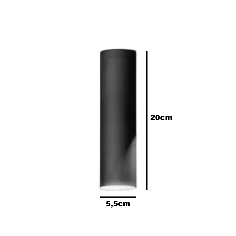 Plafonnier Led Tube Moderne Aluminium Noir