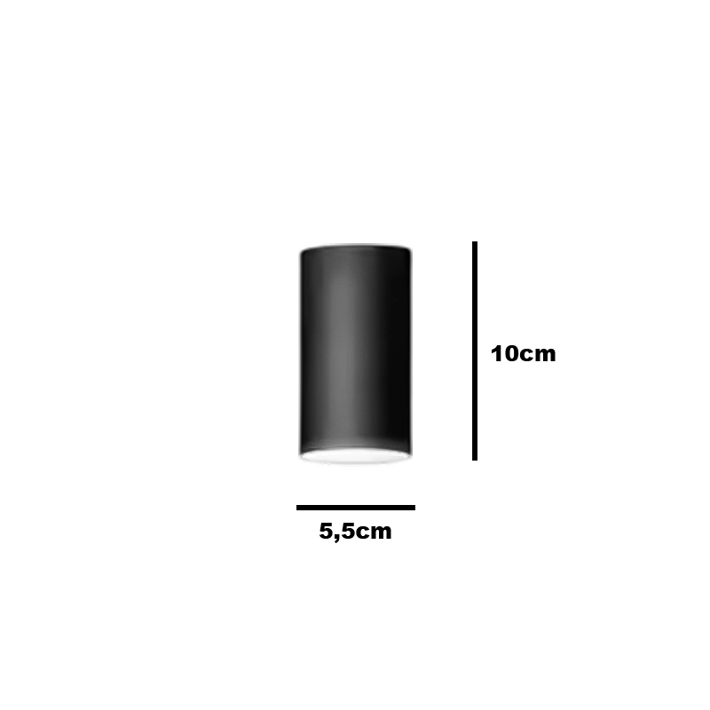 Plafonnier Led Tube Moderne Aluminium Noir