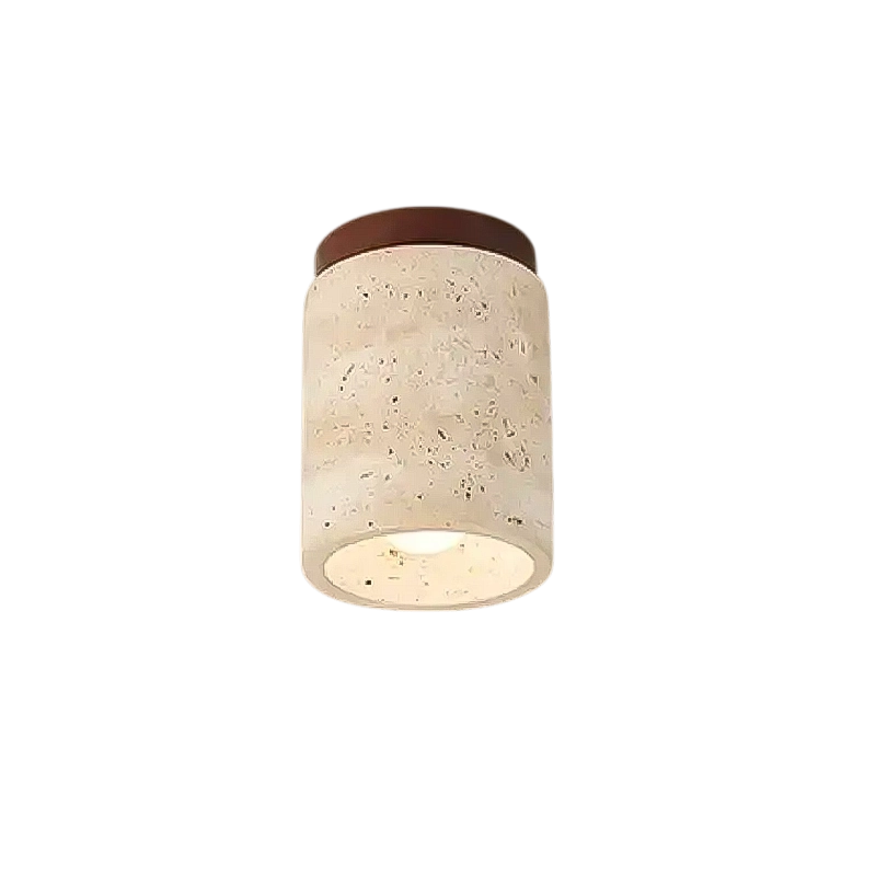 Plafonnier Moderne Style Japonais en Bois et Travertin