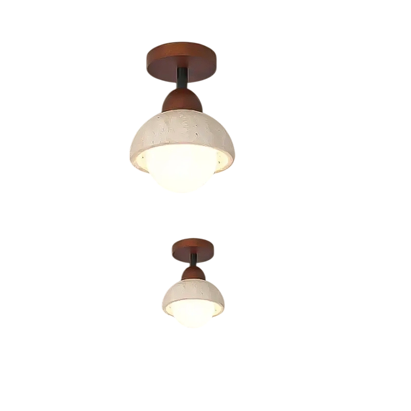 Plafonnier Moderne Style Japonais en Bois et Travertin