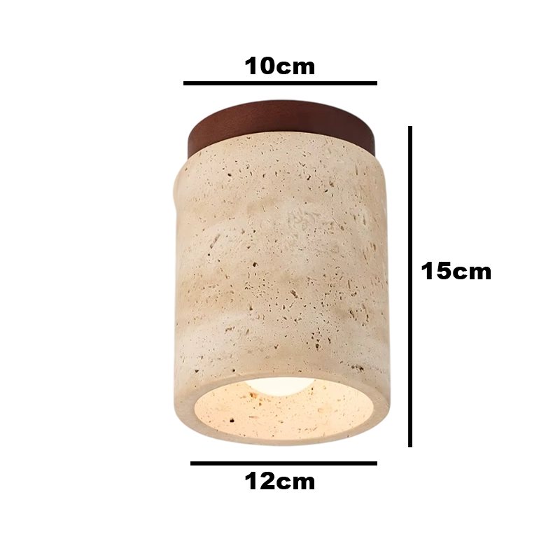 Plafonnier Moderne Style Japonais en Bois et Travertin